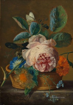 Cesta con flores Jan van Huysum Pinturas al óleo